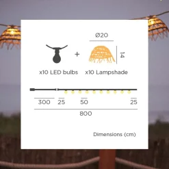 Newgarden Solarlichterkette LED 1800 K 5 m lang Jute Naturfaser< Außenlichterketten|Solarleuchten