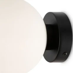 Glaslampen|Metall Lampen*Maytoni Spiegelleuchte Glas Metall E14 D: 15 cm rund Modern