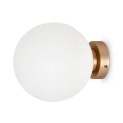 Wandleuchten|Badezimmer Lampe*Maytoni Spiegelleuchte Metall Glas Ø 20 cm in Gold Weiß E14