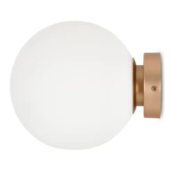 Wandleuchten|Badezimmer Lampe*Maytoni Spiegelleuchte Metall Glas Ø 20 cm in Gold Weiß E14