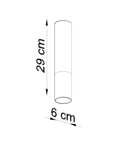 Moderne Lampen|Küchenlampen*Sollux Spot Decke Schwarz Gold H: 29 cm Ø 6 cm Zylinder schmal