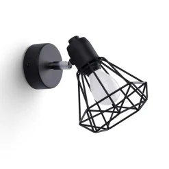 Wandleuchten|Flurlampen*Sollux Spot E27 Schwarz Metall Retro verstellbar Wand