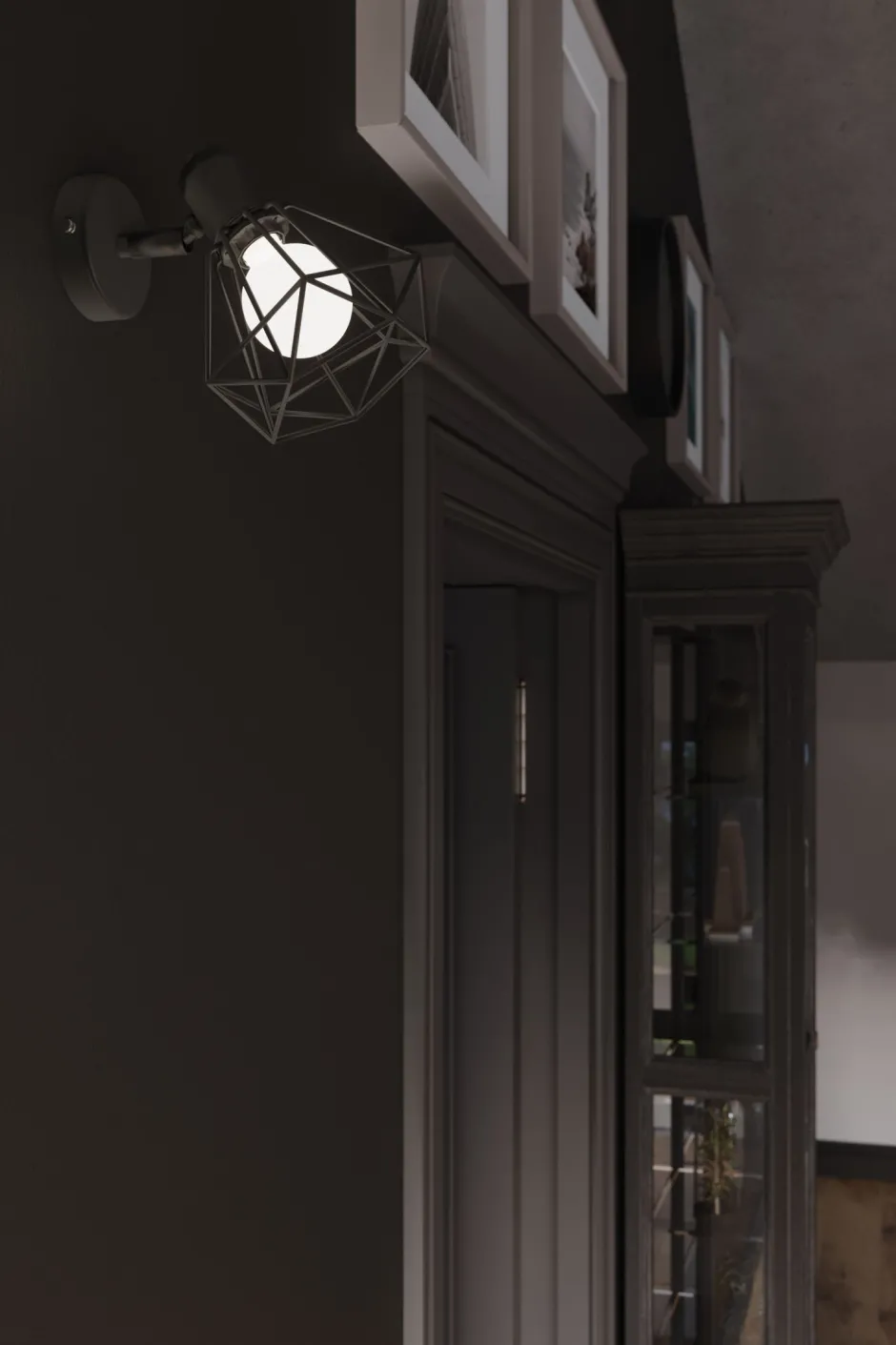 Wandleuchten|Flurlampen*Sollux Spot E27 Schwarz Metall Retro verstellbar Wand