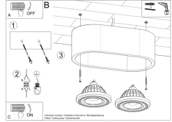 Sollux Spot Lampe Beton 2x GU10 L: 27 cm H: 9 cm klein Decke< Betonlampen|Moderne Lampen