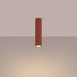 Wohnzimmerlampen|Küchenlampen*Sollux Spot Lampe Decke Aufputz H: 30 cm Ø 6,5 cm Rot Alu GU10