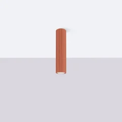 Wohnzimmerlampen|Küchenlampen*Sollux Spot Lampe Decke Aufputz H: 30 cm Ø 6,5 cm Rot Alu GU10