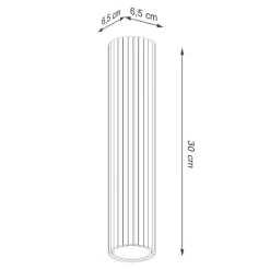 Wohnzimmerlampen|Küchenlampen*Sollux Spot Lampe Decke Aufputz H: 30 cm Ø 6,5 cm Rot Alu GU10
