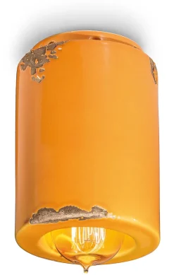 Ferroluce Spot Lampe Decke Keramik D: 8,5 cm Aufputz E14 rund< Wohnzimmerlampen|Keramiklampen