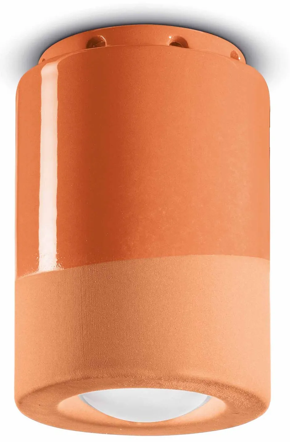 Wohnzimmerlampen|Keramiklampen*Ferroluce Spot Lampe Decke Keramik E14 D: 8,5 cm Aufputz Orange