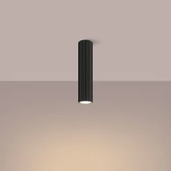 Sollux Spot Lampe Decke Schwarz Ø 6,5 cm H: 30 cm GU10 Aufputz< Wohnzimmerlampen|Küchenlampen