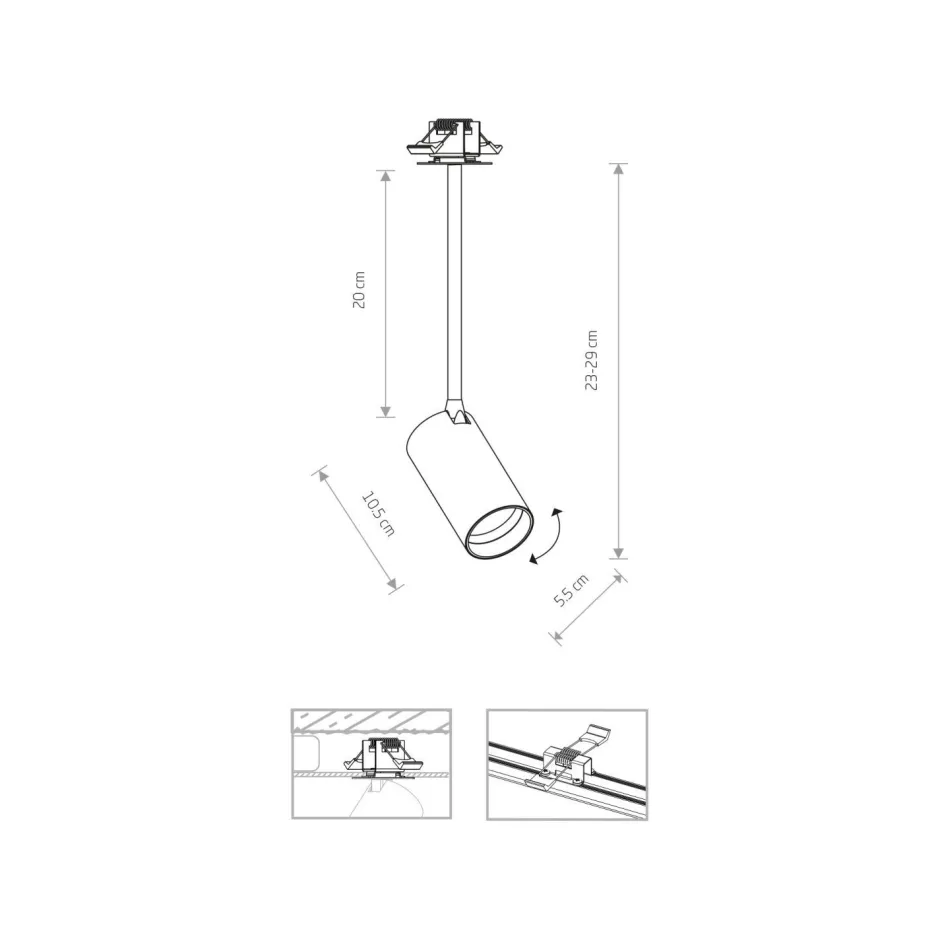 Nowodvorski Spot Lampe Decke Unterputz verstellbar GU10 in Schwarz Messing< Spots|Flurlampen
