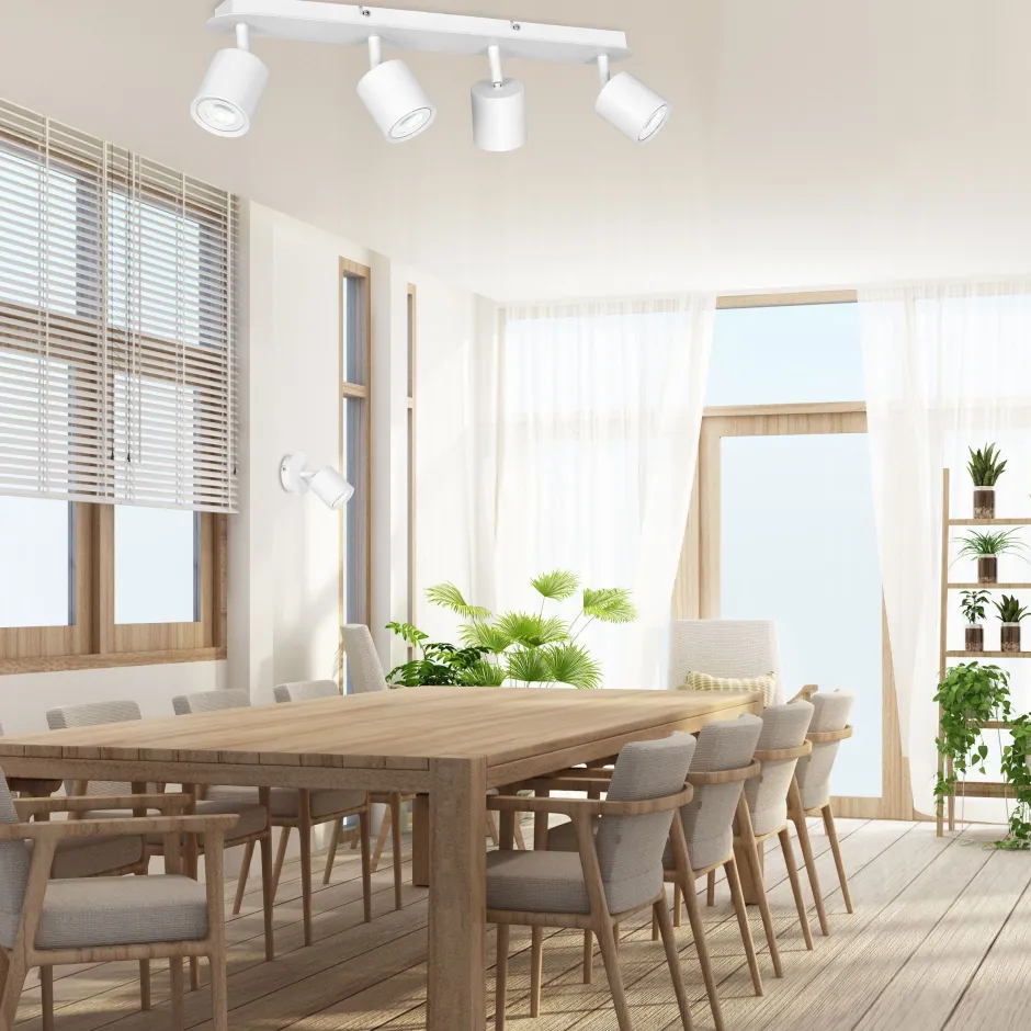 Moderne Lampen|Küchenlampen*Luminex Spot Lampe Decke Weiß Metall GU10 66 cm WIOMA