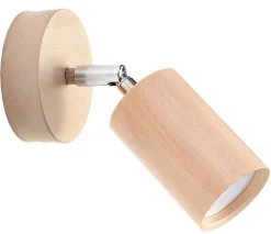 Sollux Spot Lampe Holz rund GU10 Modern wohnlich VESUVIA< Wohnzimmerlampen|Holzlampen