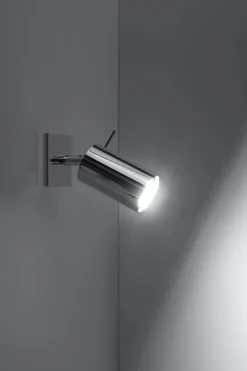 Sollux Spot Lampe Metall verstellbar B: 8 cm Chrom GU10< Wandleuchten|Flurlampen