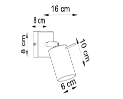 Sollux Spot Lampe Metall verstellbar B: 8 cm Chrom GU10< Wandleuchten|Flurlampen
