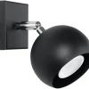 Wandleuchten|Flurlampen*Sollux Spot Lampe Retro Schwarz Metall rund klein GU10 FAVONIA