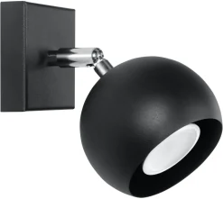Wandleuchten|Flurlampen*Sollux Spot Lampe Retro Schwarz Metall rund klein GU10 FAVONIA