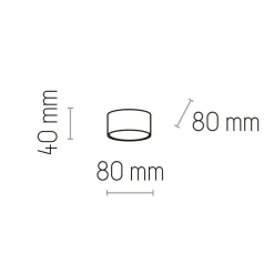 TK Lighting Spot Lampe rund klein Ø 8 cm flach Schwarz blendarm< Deckenleuchten|Flurlampen