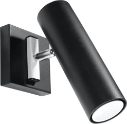 Wandleuchten|Flurlampen*Sollux Spot Lampe Schwarz Metall praktisch GU10 verstellbar