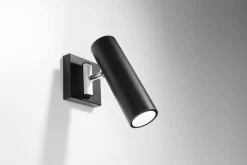 Wandleuchten|Flurlampen*Sollux Spot Lampe Schwarz Metall praktisch GU10 verstellbar