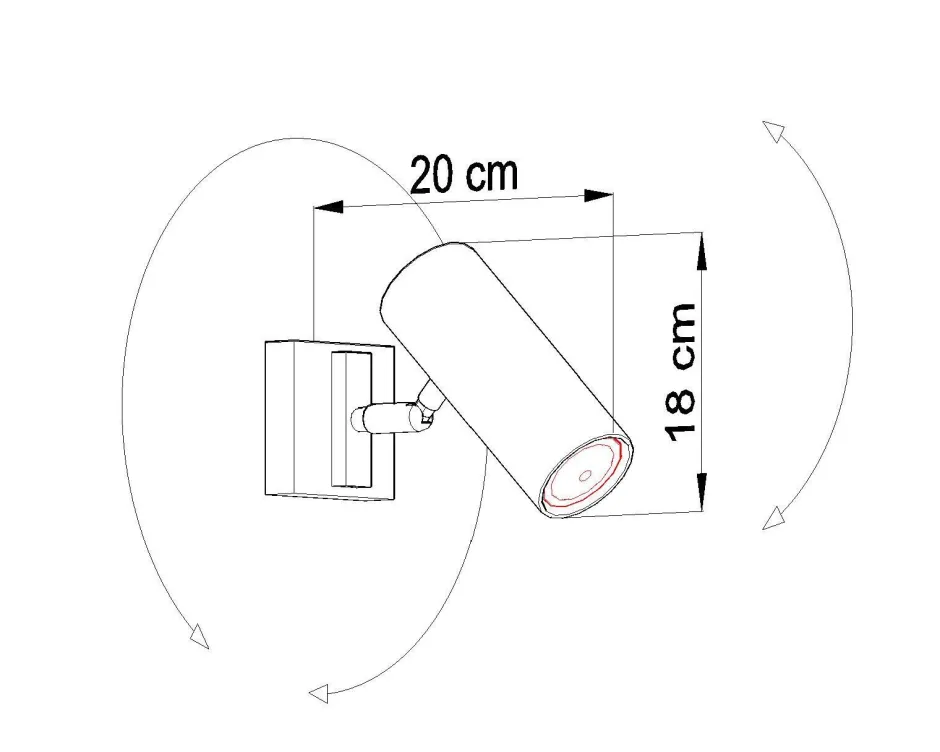 Wandleuchten|Flurlampen*Sollux Spot Lampe Schwarz Metall praktisch GU10 verstellbar