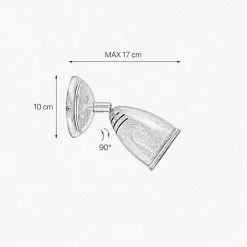 Giovanni Battista Spot Lampe Wand E27 Messing in Bronze hell glänzend< Spots|Wandleuchten