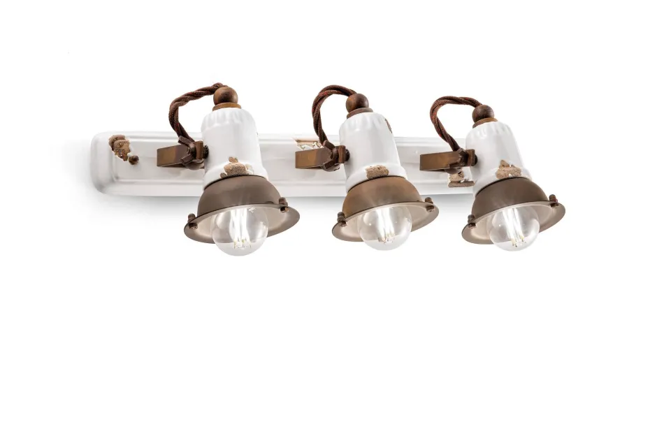 Ferroluce Spot Lampe Wand Metall Keramik E14 verstellbar LIVIA< Wohnzimmerlampen|Keramiklampen