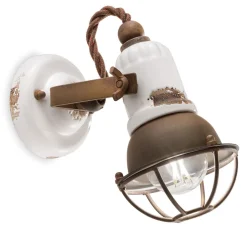 Ferroluce Spot Lampe Wand Metall Keramik verstellbar E14 ALESSIA< Wohnzimmerlampen|Keramiklampen