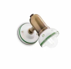 Ferroluce Spot Lampe Wand Metall Keramik verstellbar E14 Landhaus< Wohnzimmerlampen|Keramiklampen