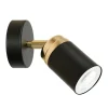 Wandleuchten|Flurlampen*Luminex Spot Lampe Wand Schwarz Gold GU10 verstellbar