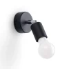 Sollux Spot Lampe Wand Schwarz rund Ø 8 cm klein für E27< Wandleuchten|Flurlampen