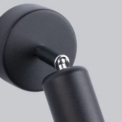 Sollux Spot Lampe Wand Schwarz rund Ø 8 cm klein für E27< Wandleuchten|Flurlampen