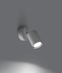Wohnzimmerlampen|Küchenlampen*Sollux Spot Lampe Wand Weiß klein H: 18,5 cm verstellbar GU10