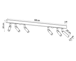 Deckenleuchten|Flurlampen*Sollux Spot Lampe Weiß 6-flammig G9 100 cm lang schwenkbar