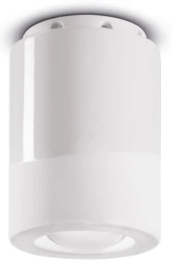 Ferroluce Spot Leuchte Decke Keramik rund D: 8,5 cm Aufputz Weiß< Wohnzimmerlampen|Keramiklampen