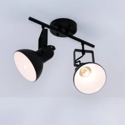 Easylight Spot Leuchte Schwarz Metall lang Retro praktisch< Deckenleuchten|Flurlampen