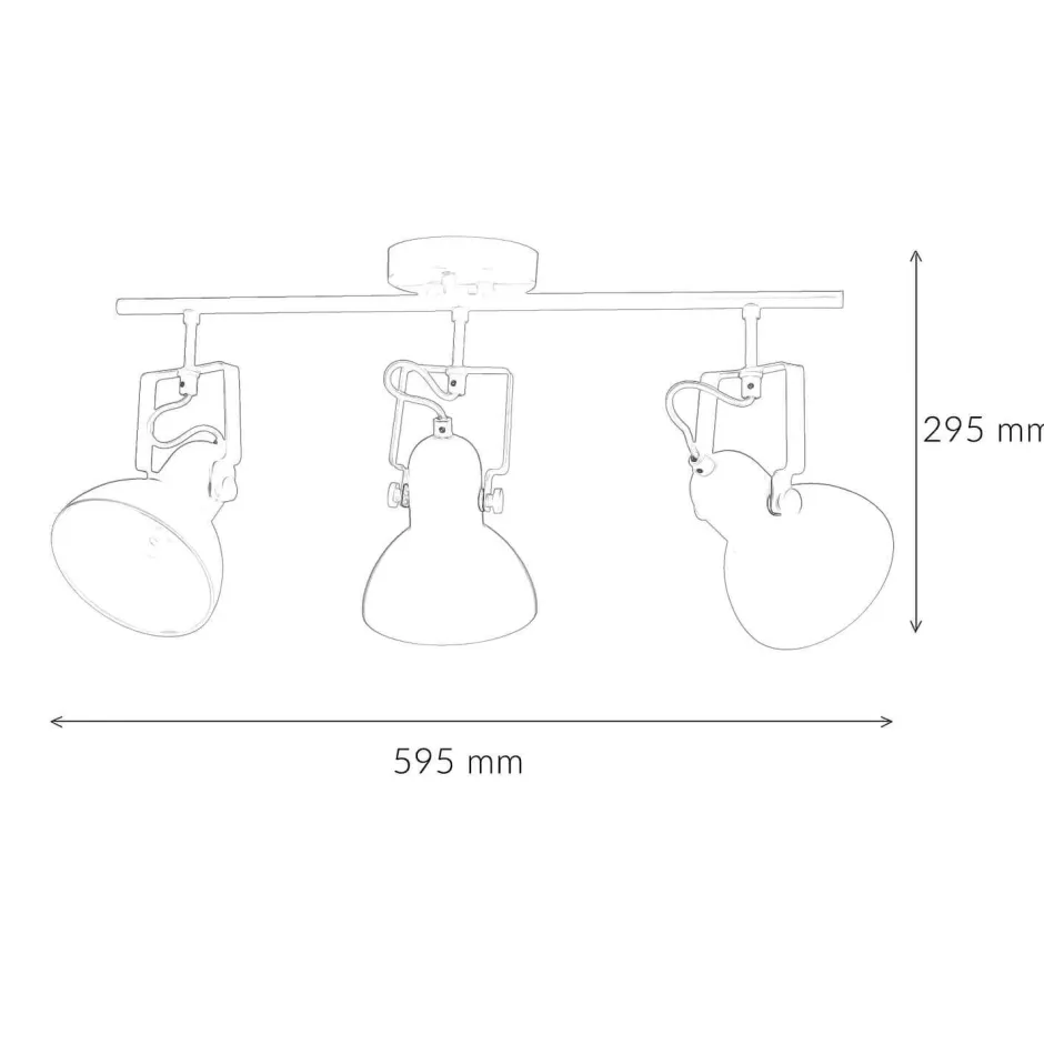 Retro Lampen|Bauhaus Lampen*Easylight Spot Leuchte Weiß Metall 3x E14 Retro praktisch