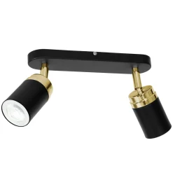 Deckenleuchten|Flurlampen*Luminex Spot Strahler Decke Schwarz Gold GU10 Metall EVIE