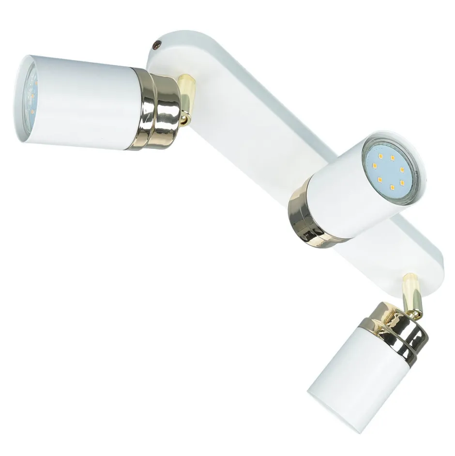 Moderne Lampen|Küchenlampen*Luminex Spot Strahler Decke Weiß Gold 3x GU10 Metall EVIE