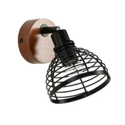 Holzlampen|Küchenlampen*Easylight Spot Strahler Holz Metall Retro Design E14 wohnlich