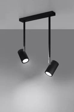 Sollux Spot Strahler Metall 2-flammig schwenkbar Schwarz GU10< Deckenleuchten|Esszimmer Lampen