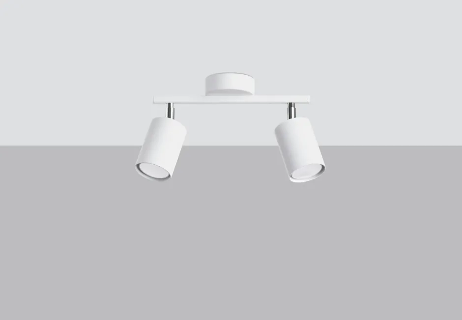 Deckenleuchten|Flurlampen*Sollux Spot Strahler Weiß Metall länglich 2-flammig 26 cm GU10