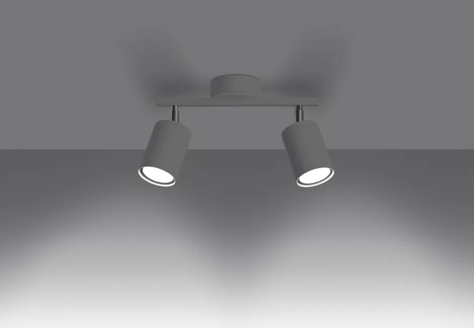 Deckenleuchten|Flurlampen*Sollux Spot Strahler Weiß Metall länglich 2-flammig 26 cm GU10