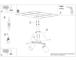 Deckenleuchten|Flurlampen*Sollux Spot Strahler Weiß Metall länglich 2-flammig 26 cm GU10
