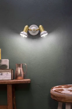 Ferroluce Spot Wand Metall Keramik B: 27 cm E14 verstellbar Landhaus< Wohnzimmerlampen|Keramiklampen