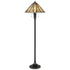 Elstead Standlampe Tiffany Stil 149cm Zugpendel E27 Glas Metall< Wohnzimmerlampen|Glaslampen