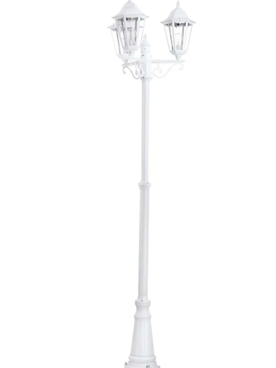 Rustikale Lampen|Wegeleuchten*Eglo Standleuchte Außen Navedo Weiß 3-Flmg