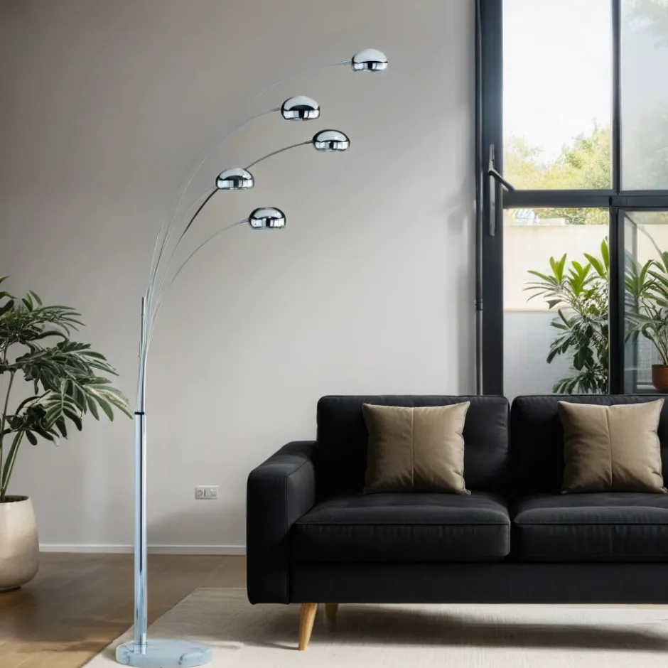 Moderne Lampen|Retro Lampen*Trio Reality Standleuchte FIVE FINGERS Ø35cm 5-flmg