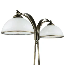 Rustikale Lampen|Glaslampen*Luminex Standleuchte KORFU in Messing Antik 2-flmg