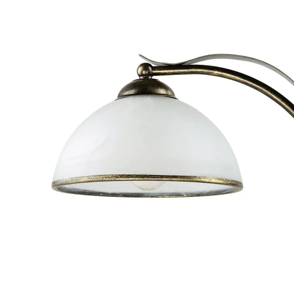 Rustikale Lampen|Glaslampen*Luminex Standleuchte KORFU in Messing Antik 2-flmg